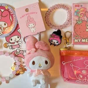 Sanrio My Melody Pink Plush Keychain